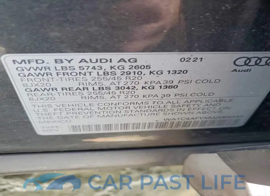 WA1C4AFYXM2064443# 13