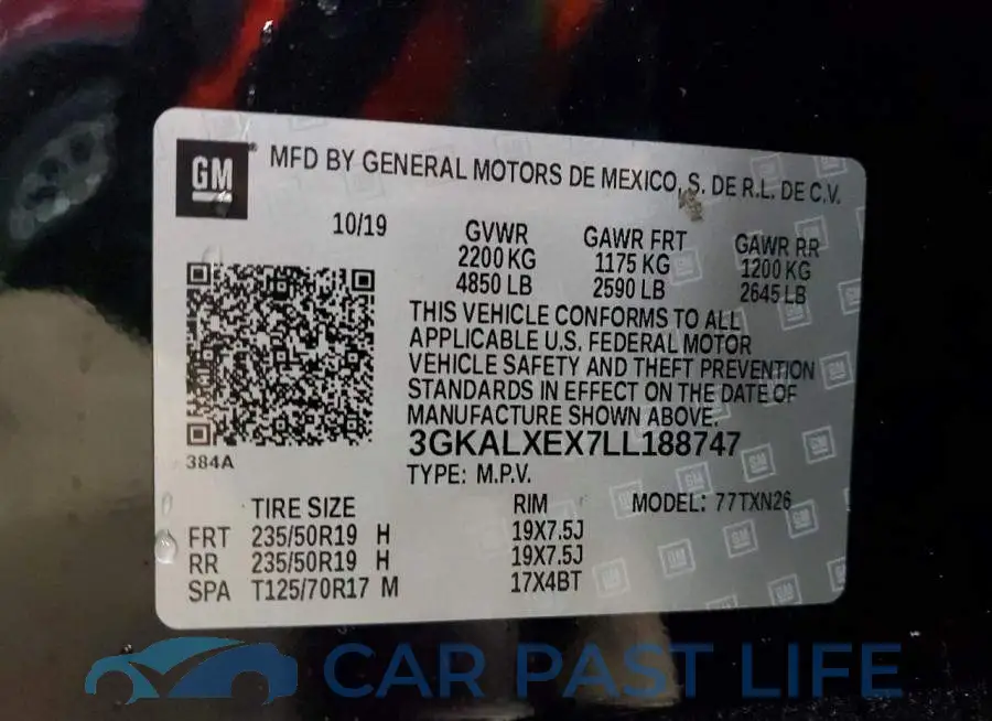 3GKALXEX7LL188747# 13