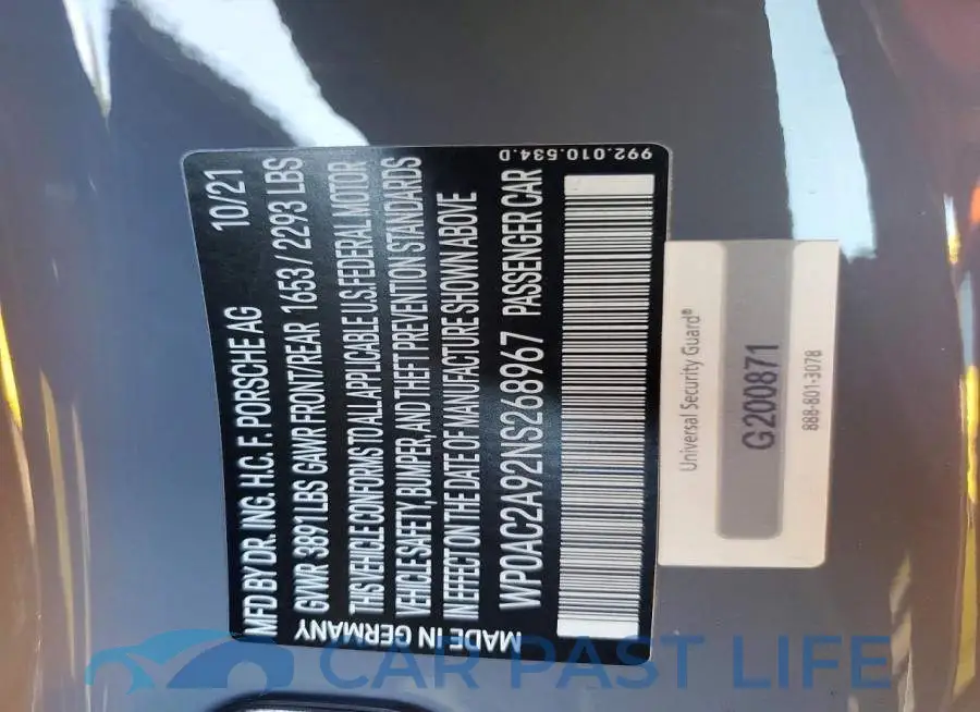 WP0AC2A92NS268967# 13