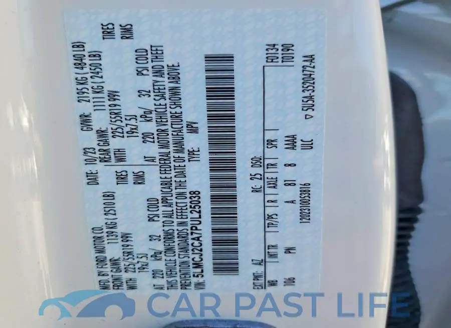 5LMCJ2CA7PUL25038# 13