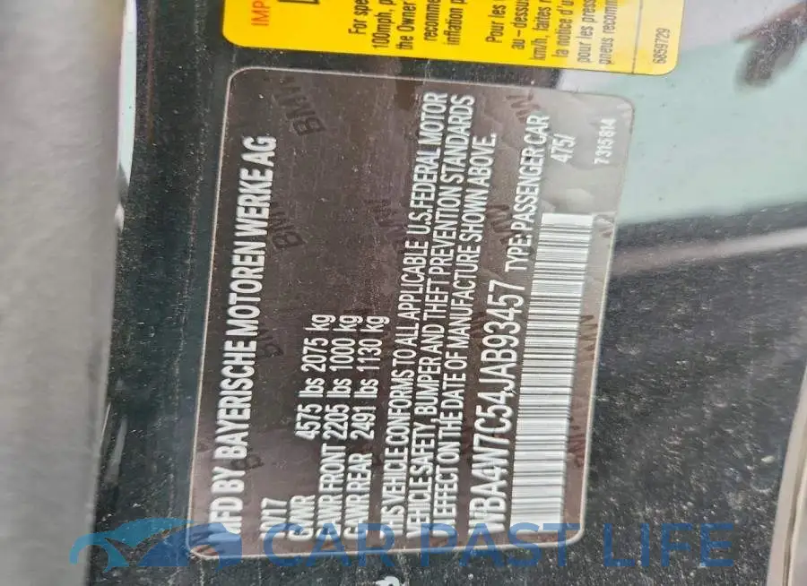 WBA4W7C54JAB93457# 12