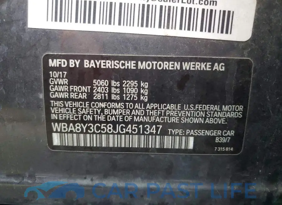 WBA8Y3C58JG451347# 12