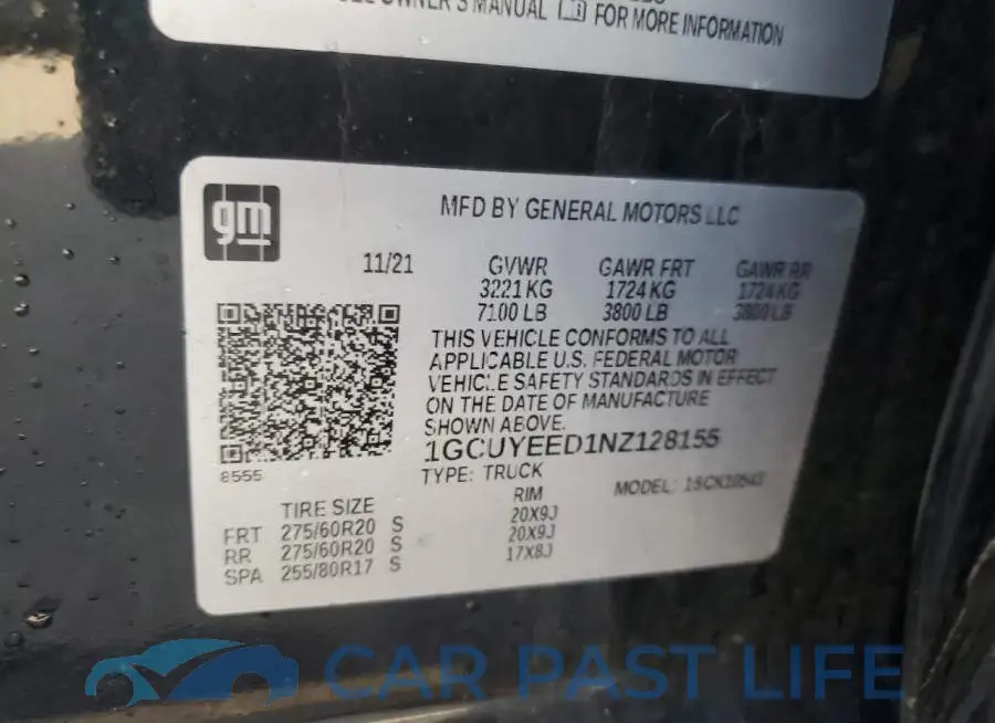 1GCUYEED1NZ128155# 12