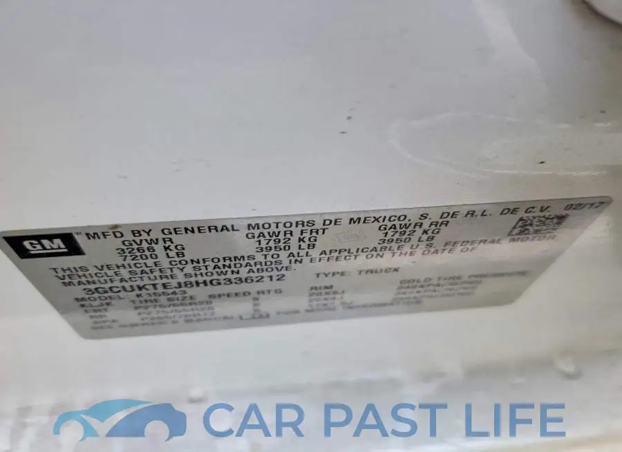 3GCUKTEJ8HG336212# 12