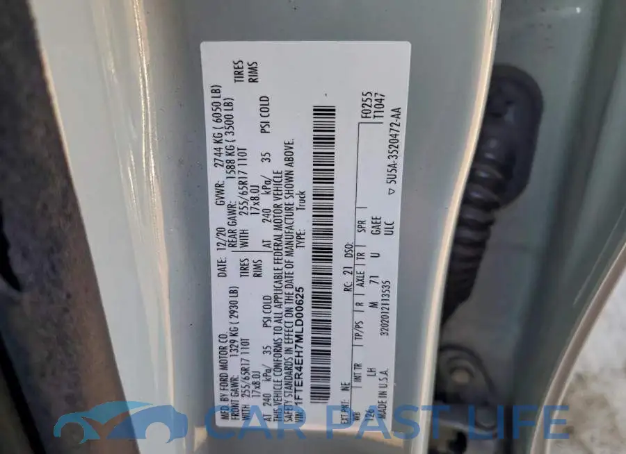 1FTER4EH7MLD00625# 12