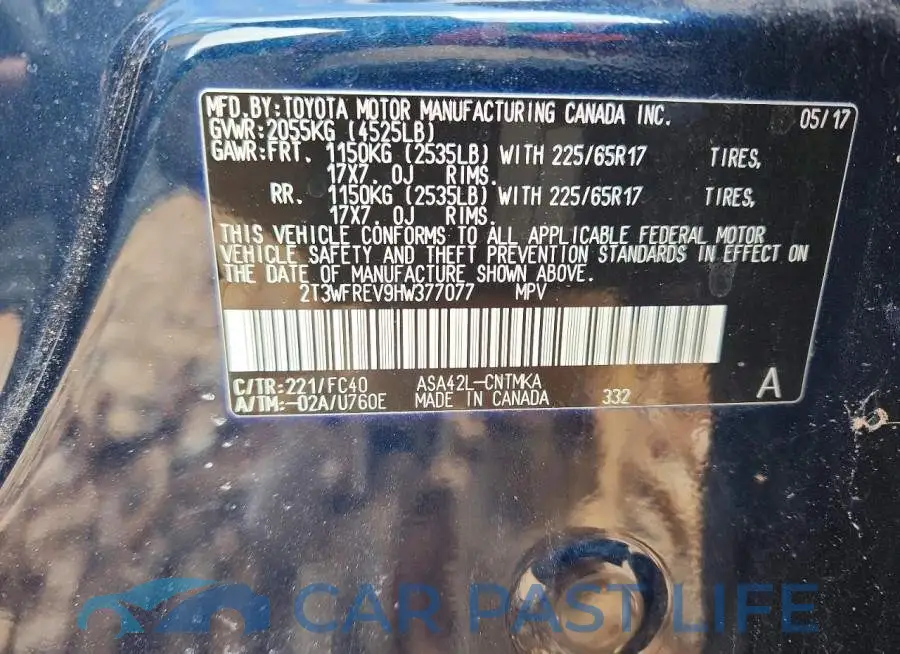 2T3WFREV9HW377077# 12