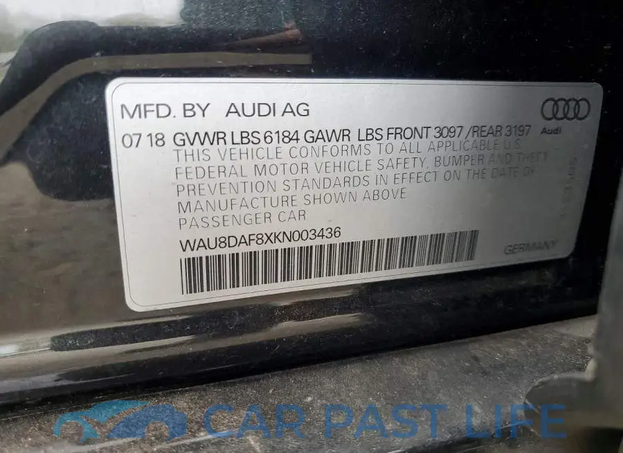 WAU8DAF8XKN003436# 12