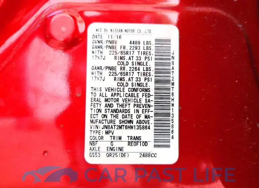 JN8AT2MT6HW135864# 13