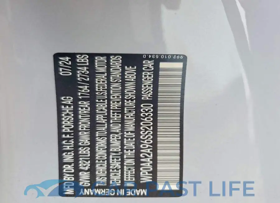 WP0AA2A96SS206330# 12