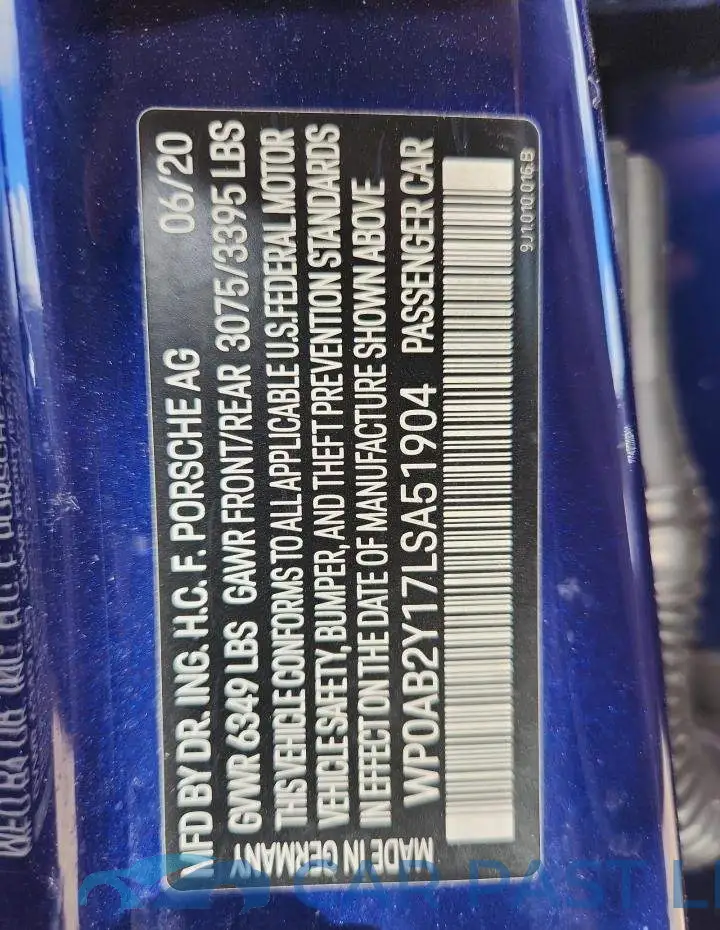 WP0AB2Y17LSA51904# 12