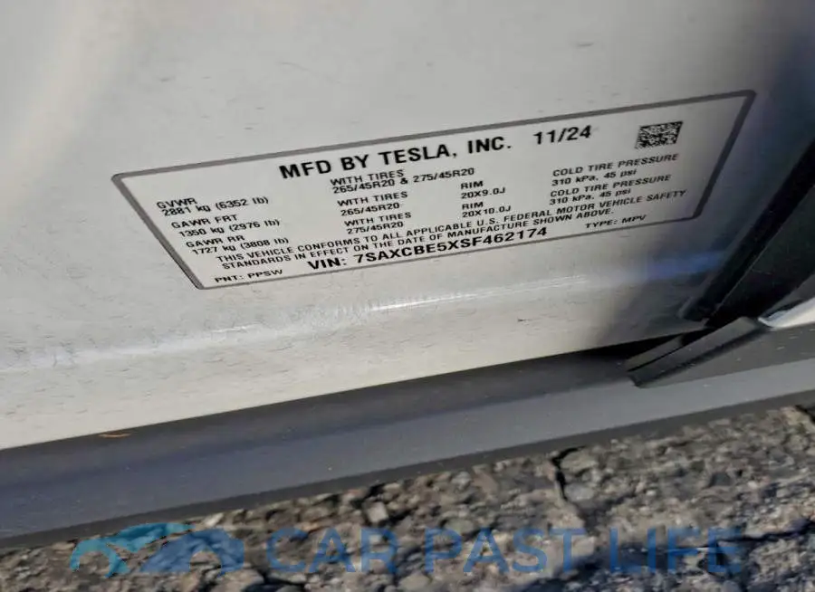 7SAXCBE5XSF462174# 13