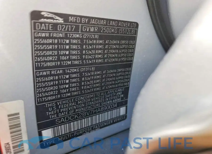 SADCK2BV7HA890034# 13