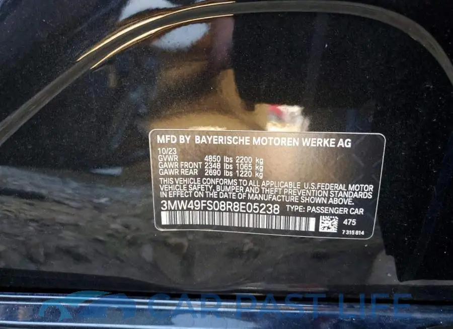 3MW49FS08R8E05238# 12
