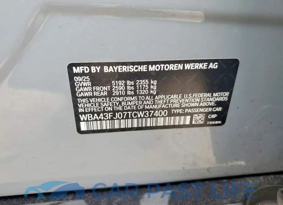 WBA43FJ07TCW37400# 12