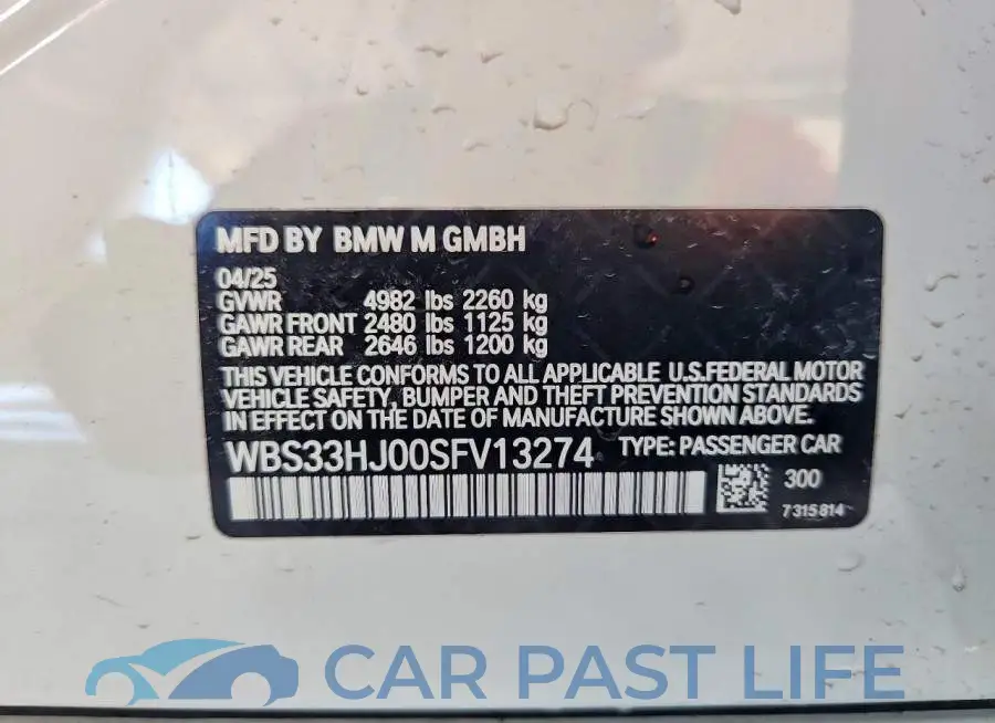 WBS33HJ00SFV13274# 13
