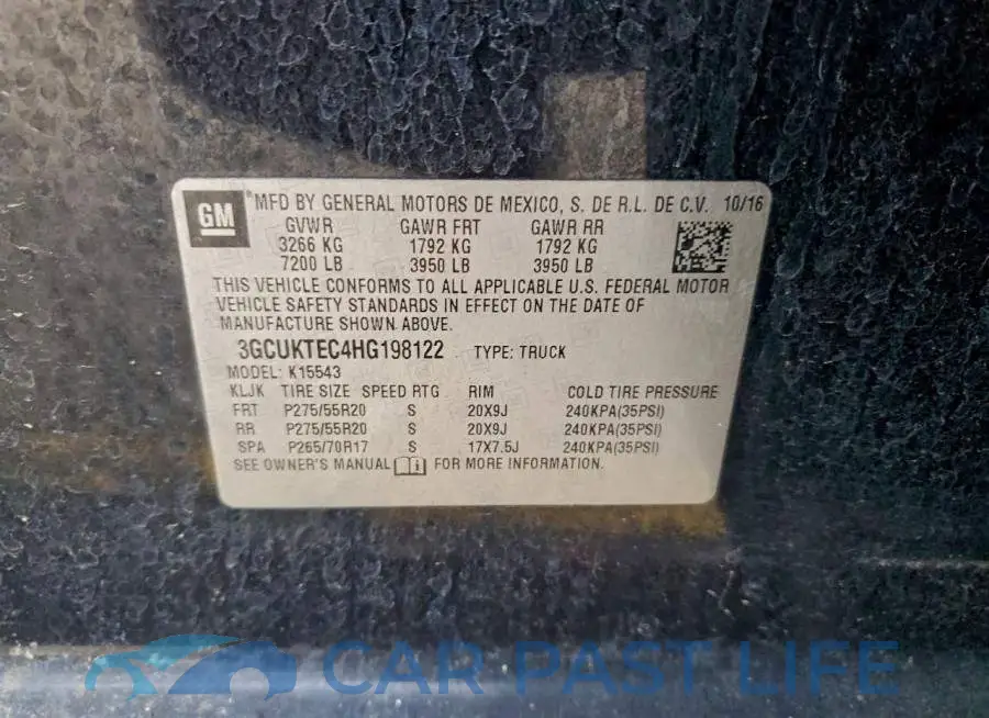 3GCUKTEC4HG198122# 12