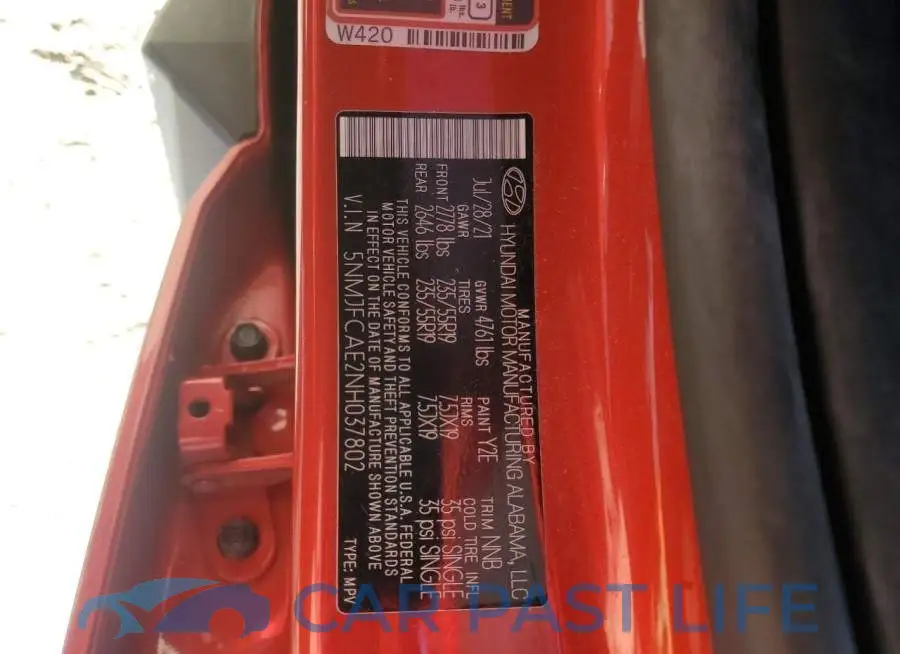 5NMJFCAE2NH037802# 13