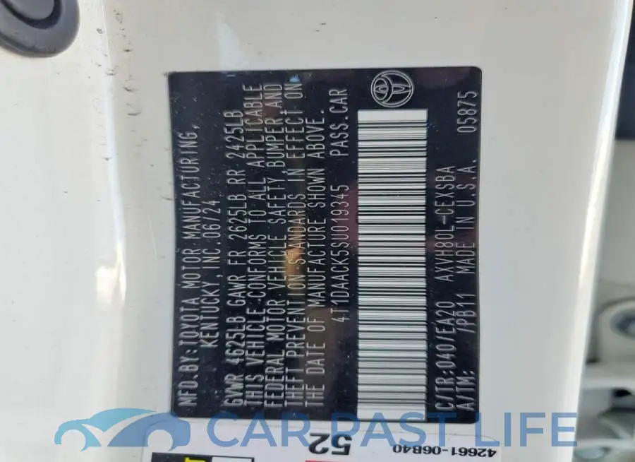 4T1DAACK5SU019345# 12