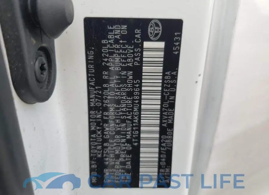 4T1G11AK6MU489645# 12