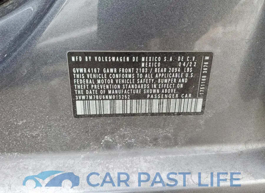 3VW7M7BU6NM013252# 13