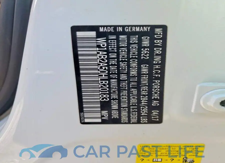 WP1AB2A50HLB20183# 13