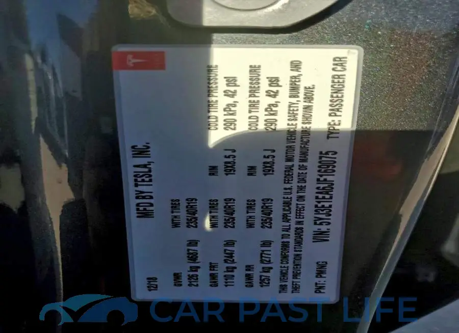 5YJ3E1EA6JF169075# 12