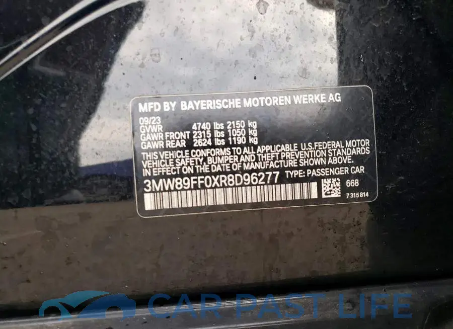 3MW89FF0XR8D96277# 12