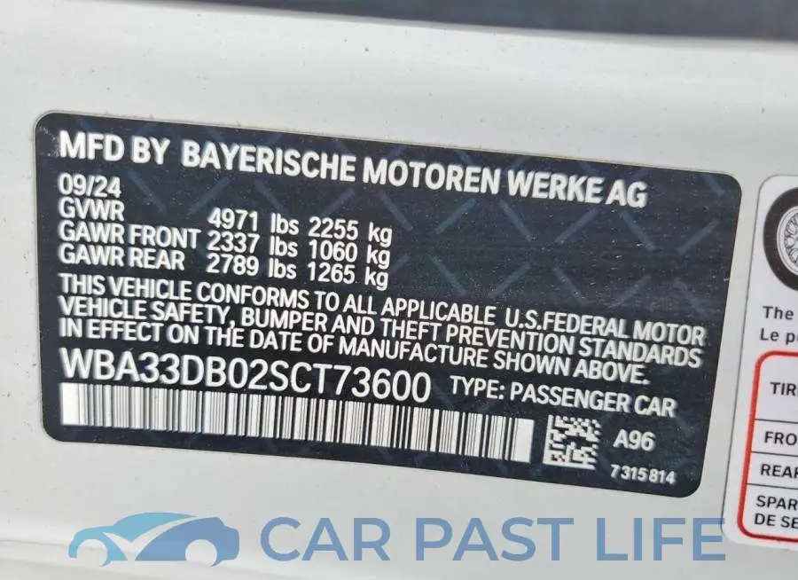 WBA33DB02SCT73600# 12