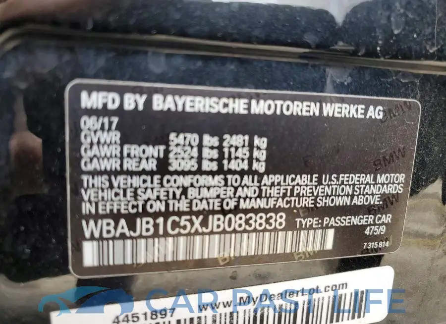 WBAJB1C5XJB083838# 12