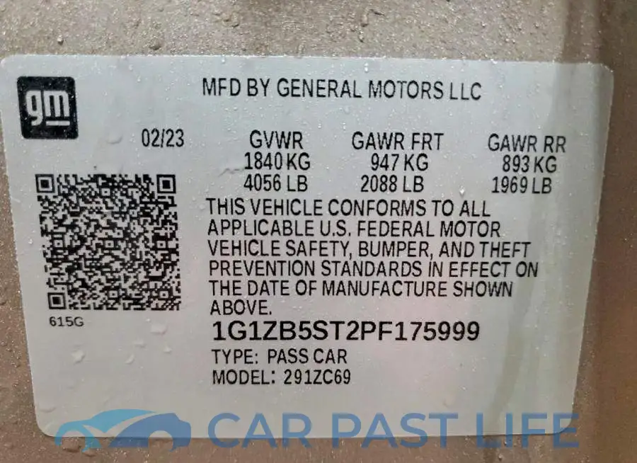 1G1ZB5ST2PF175999# 12