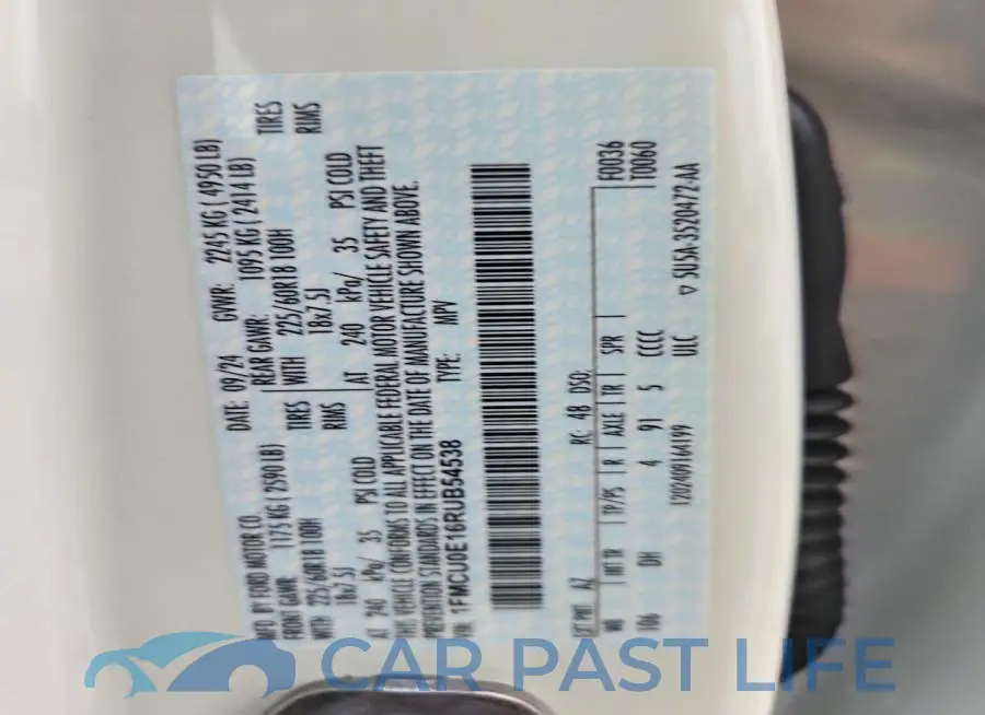1FMCU0E16RUB54538# 12