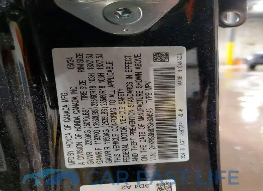 2HKRS6H87SH804543# 13