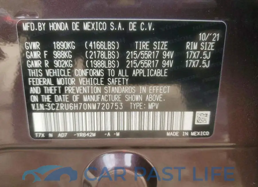 3CZRU6H70NM720753# 14