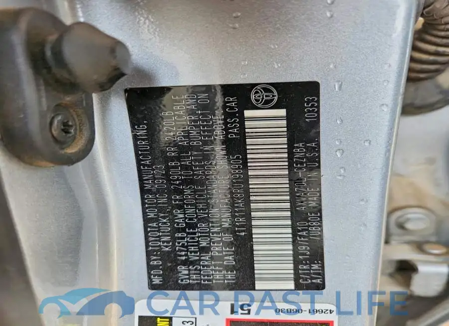 4T1R11AK8RU198905# 12