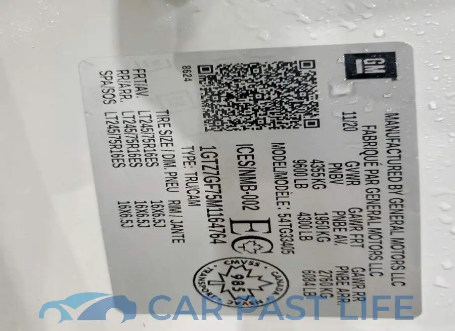 1GTZ7GF75M1164764# 13