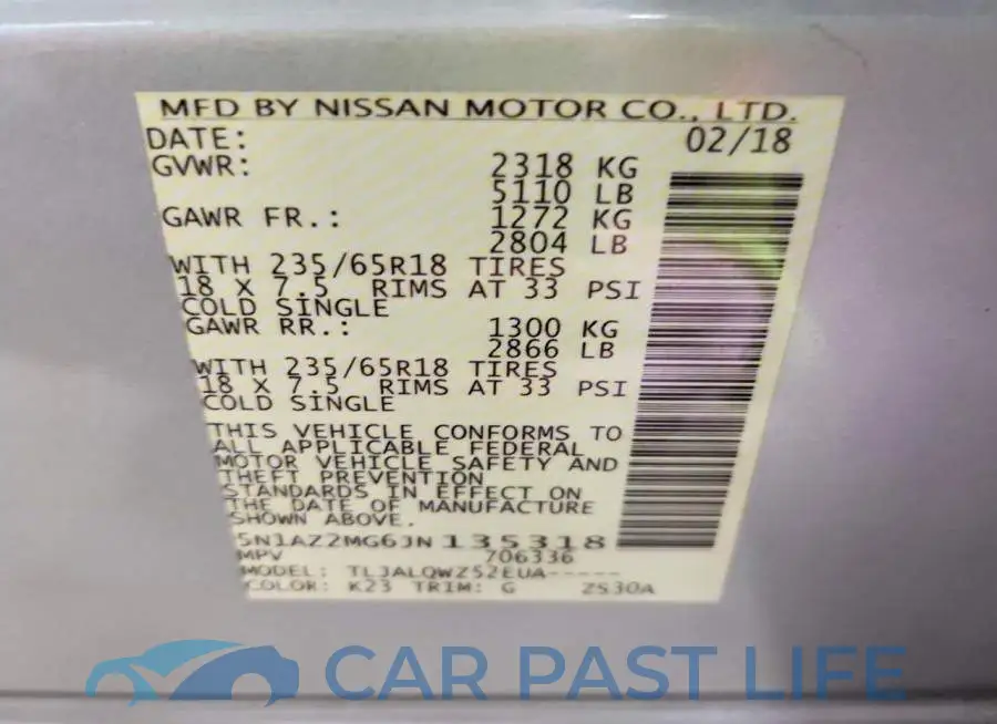 5N1AZ2MG6JN135318# 13