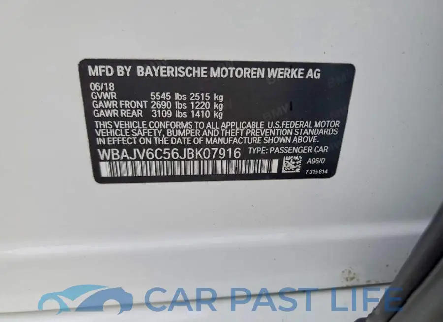 WBAJV6C56JBK07916# 12