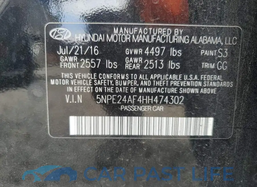 5NPE24AF4HH474302# 12