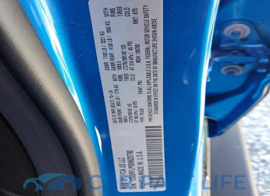 1C6SRFLP9SN620790# 12