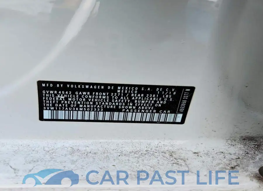 3VW117AU3KM502333# 12