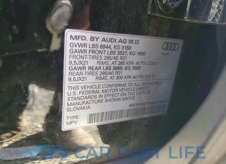 WA1VWBF76ND019876# 14