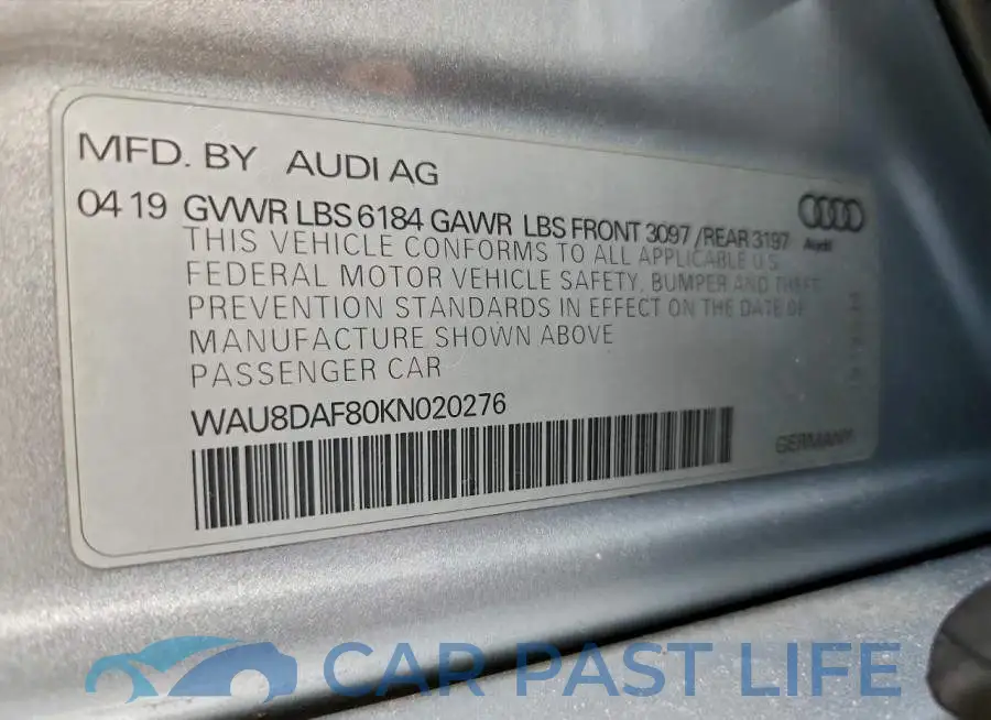 WAU8DAF80KN020276# 13