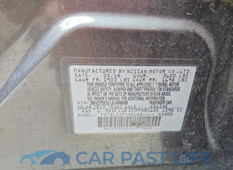 3N1CP5CU1JL499600# 12