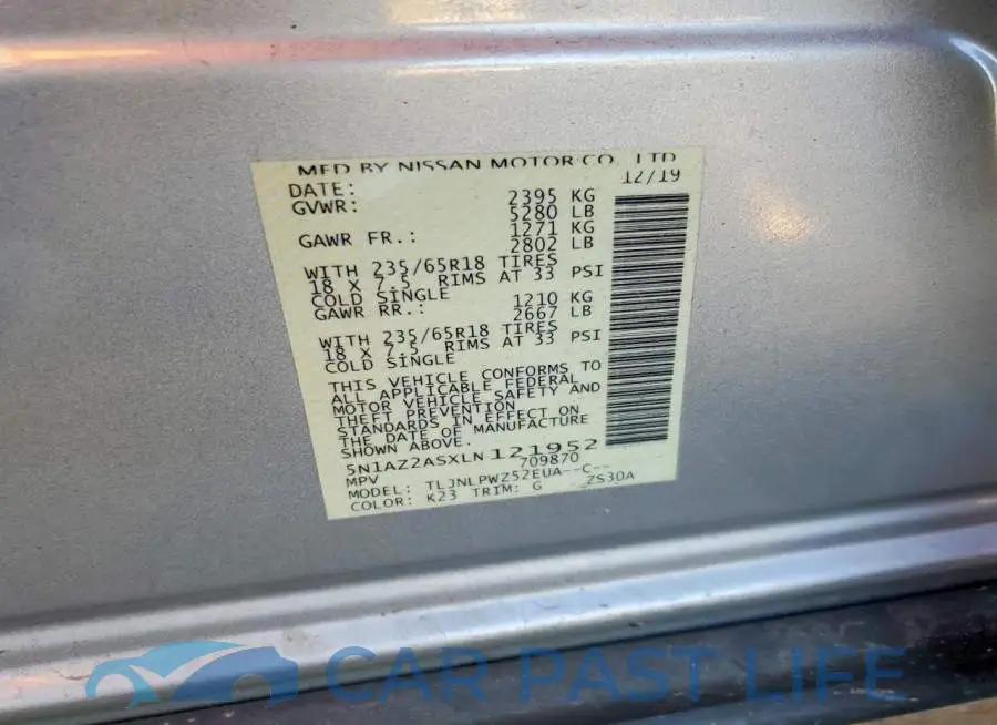5N1AZ2ASXLN121952# 13