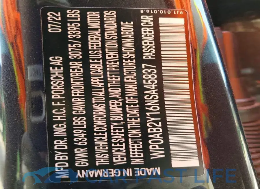WP0AB2Y16NSA45837# 14