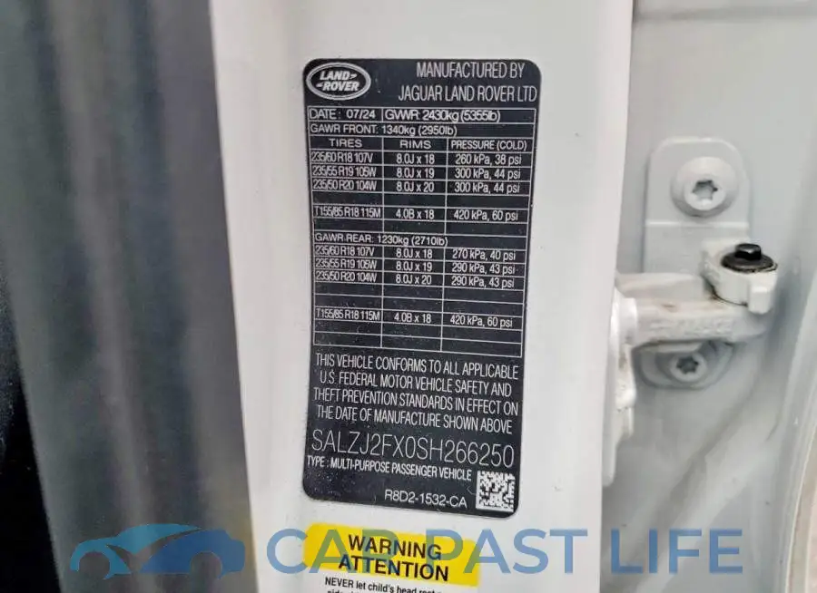 SALZJ2FX0SH266250# 13