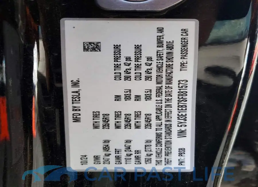 5YJ3E1EB7SF881573# 12