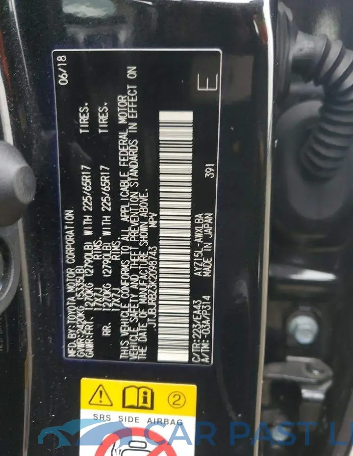 JTJBJRBZ3K2098743# 13