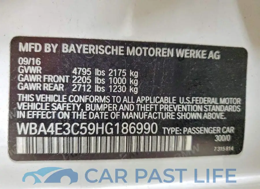 WBA4E3C59HG186990# 12