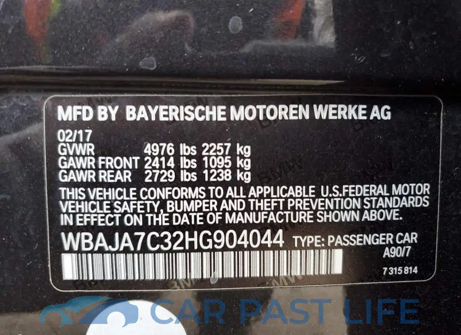 WBAJA7C32HG904044# 12